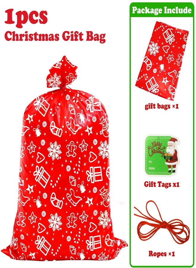 سي أتش هايتشنغ أكياس هدايا عيد الميلاد الكبيرة جدًا من CH HAICHENG، قطعة واحدة، 56 بوصة × 36 بوصة، أكياس هدايا جامبو كبيرة قابلة لإعادة الاستخدام مع بطاقة هدية ورباط لتغليف الهدايا الكبيرة - Image 2